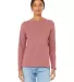 BELLA 6500 Womens Long Sleeve T-shirt in Heather mauve front view