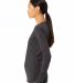 BELLA 6500 Womens Long Sleeve T-shirt in Dark gry heather side view