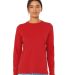 BELLA 6500 Womens Long Sleeve T-shirt in Red front view
