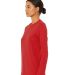 BELLA 6500 Womens Long Sleeve T-shirt in Red side view