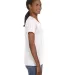 88VL Anvil - Missy Fit Ringspun V-Neck T-Shirt in White side view