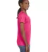 88VL Anvil - Missy Fit Ringspun V-Neck T-Shirt in Hot pink side view
