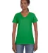 88VL Anvil - Missy Fit Ringspun V-Neck T-Shirt in Green apple front view