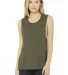 BELLA+CANVAS B8803  Womens Flowy Muscle Tank HEATHER OLIVE front view