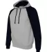 96CR JERZEES - Nublend® Colorblocked Hooded Pullo Oxford/ Black side view