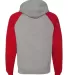 96CR JERZEES - Nublend® Colorblocked Hooded Pullo Oxford/ True Red back view