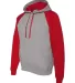 96CR JERZEES - Nublend® Colorblocked Hooded Pullo Oxford/ True Red side view