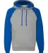 96CR JERZEES - Nublend® Colorblocked Hooded Pullo Oxford/ Royal front view