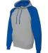 96CR JERZEES - Nublend® Colorblocked Hooded Pullo Oxford/ Royal side view