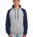 96CR JERZEES - Nublend® Colorblocked Hooded Pullo in Oxford/ j. navy