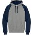 96CR JERZEES - Nublend® Colorblocked Hooded Pullo in Oxford/ j. navy