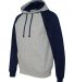 96CR JERZEES - Nublend® Colorblocked Hooded Pullo in Oxford/ j. navy
