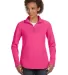3764 LAT - Ladies' French Terry Quarter-Zip Pullov Hot Pink front view