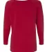 Next Level 6951 Terry Raw-Edge 3/4-Sleeve Raglan  in Red back view