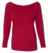 Next Level 6951 Terry Raw-Edge 3/4-Sleeve Raglan  in Red front view