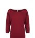 Next Level 6951 Terry Raw-Edge 3/4-Sleeve Raglan  in Cardinal front view