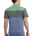 DT143 District® Young Mens Tri-Blend Pieced Crewn Green/Grey/Nvy back view