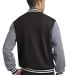 Sport-Tek Fleece Letterman Jacket ST270 Black/Vnt Hthr back view