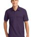 K557 Port Authority® Oxford Pique Double Pocket P in Purp/dr bl nvy front view