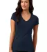DT4501 District® Juniors Vintage Wash V-Neck Tee New Navy front view