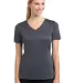 LST353 Sport-Tek® Ladies V-Neck Competitor™ Tee Iron Grey front view