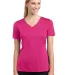 LST353 Sport-Tek® Ladies V-Neck Competitor™ Tee Pink Raspberry front view