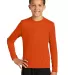 YST350LS Sport-Tek® Youth Long Sleeve Competitor? in Deep orange front view