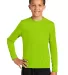 YST350LS Sport-Tek® Youth Long Sleeve Competitor? in Lime shock front view
