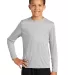 YST350LS Sport-Tek® Youth Long Sleeve Competitor? in Silver front view