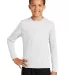 YST350LS Sport-Tek® Youth Long Sleeve Competitor? in White front view