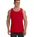 39TKR Fruit of the Loom 5 oz., 100% Heavy Cotton H True Red front view