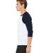 BELLA+CANVAS 3200 Unisex Baseball Tee WHITE/ NAVY side view