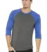 BELLA+CANVAS 3200 Unisex Baseball Tee GRY/ T RY TRBLND front view