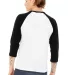 BELLA+CANVAS 3200 Unisex Baseball Tee WHITE/ BLACK back view