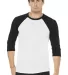 BELLA+CANVAS 3200 Unisex Baseball Tee WHITE/ BLACK front view