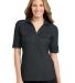 L557 Port Authority® Ladies Oxford Pique Double P in Black/mon grey front view