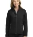 L324 Port Authority® Ladies Welded Soft Shell Jac Black front view