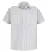 CS20 Red Kap - Short Sleeve Striped Industrial Wor Grey/White front view