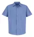 CS20 Red Kap - Short Sleeve Striped Industrial Wor Petrol Bl/Navy front view