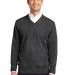 SW300 Port Authority® Value V-Neck Sweater in Charcoal grey front view
