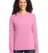 LPC54LS Port & Company® Ladies Long Sleeve 5.4-oz Candy Pink front view