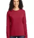 LPC54LS Port & Company® Ladies Long Sleeve 5.4-oz Red front view