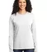LPC54LS Port & Company® Ladies Long Sleeve 5.4-oz White front view