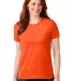 LPC55 Port & Company® Ladies 50/50 Cotton/Poly T- Safety Orange front view