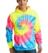 PC146 Port & Company® Essential Tie-Dye Pullover  Neon Rainbow front view