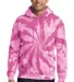 PC146 Port & Company® Essential Tie-Dye Pullover  Pink front view