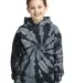 PC146Y Port & Company® Youth Essential Tie-Dye Pu Black front view