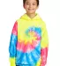 PC146Y Port & Company® Youth Essential Tie-Dye Pu in Neon rainbow front view