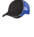 C904 Port Authority® Colorblock Mesh Back Cap in Black/tr royal front view