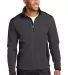 EB232 Eddie Bauer® Full-Zip Sherpa Fleece Jacket Grey Stl/Black front view